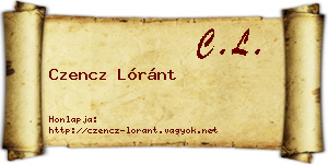 Czencz Lóránt névjegykártya